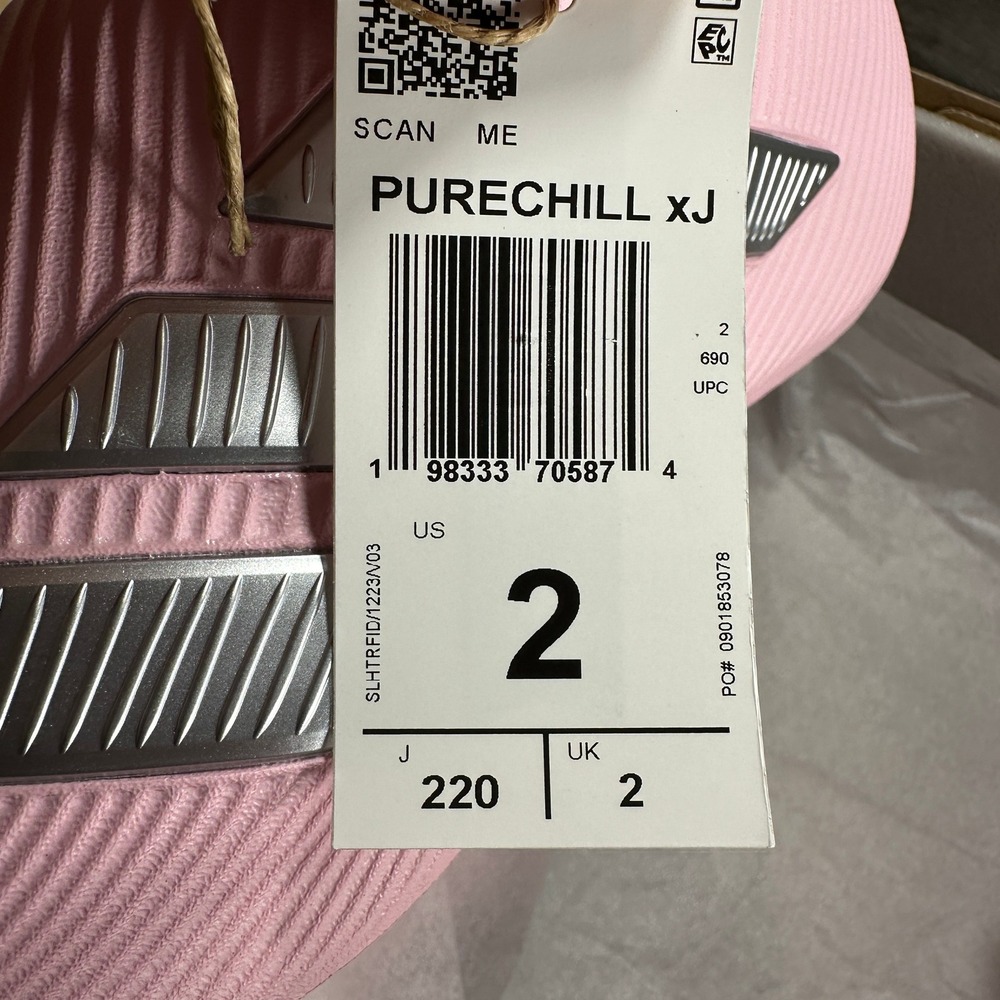 Adidas Purechill xJ Slip-On Kids Size 2 Pink Silver KJ8112 NEW - Picture 8 of 9